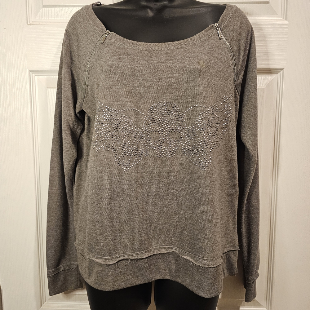 Rock & Republic Gray Studded Sweatshirt